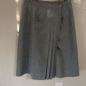 Lined Grey Wool Retro A line skirt